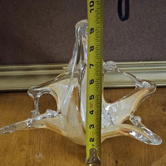 Vintage Murano Style Art Glass Lattce Edge Basket Bowl - Picture 6 of 10